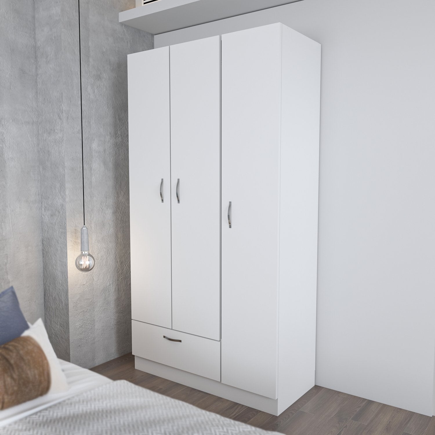 Verleihen Sie Ihrem Schlafzimmer mit der Gabi Garderobe von Hanah Home einen Hauch von Stil. Praktisch und elegant, perfekt für jeden Raum!
