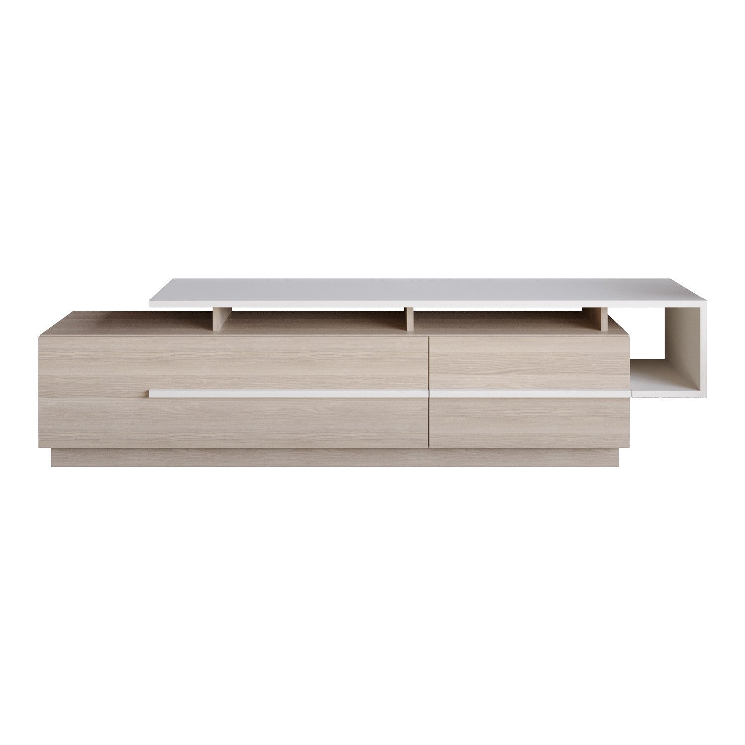 Verleihen Sie Ihrem Wohnraum mit dem eleganten Pia Sideboard in Cordoba Weiß von Hanah Home einen modernen Akzent. Ideal für stilvollen Stauraum!