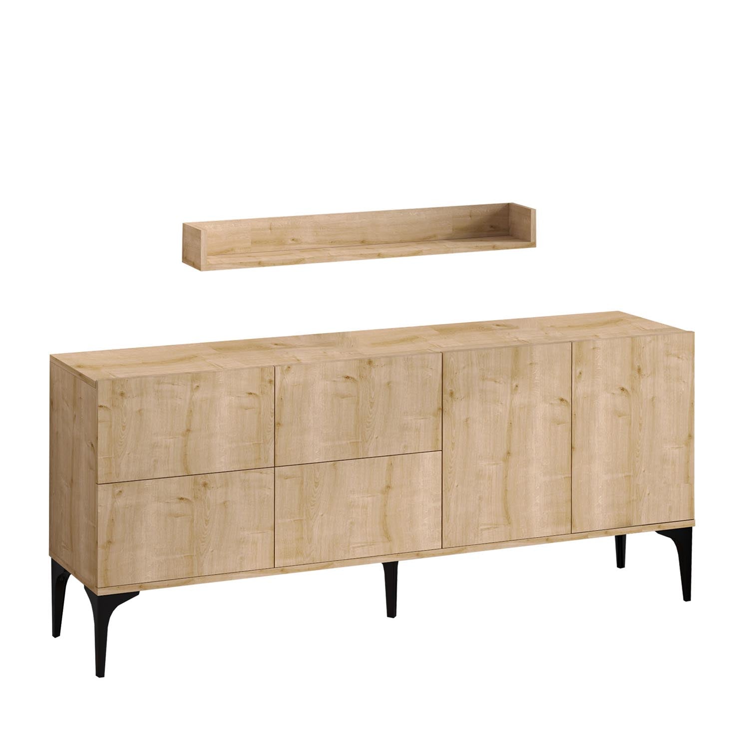 Stella - Sapphire Oak in Saphir- Eiche präsentiert im Onlineshop von KAQTU Design AG. High-Sideboard ist von Hanah Home