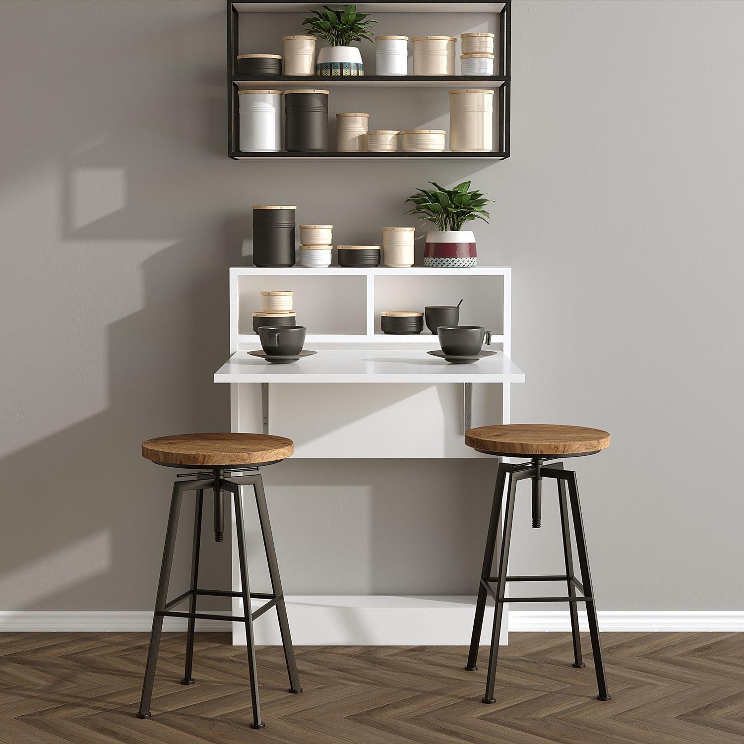 Bracked dining table - white