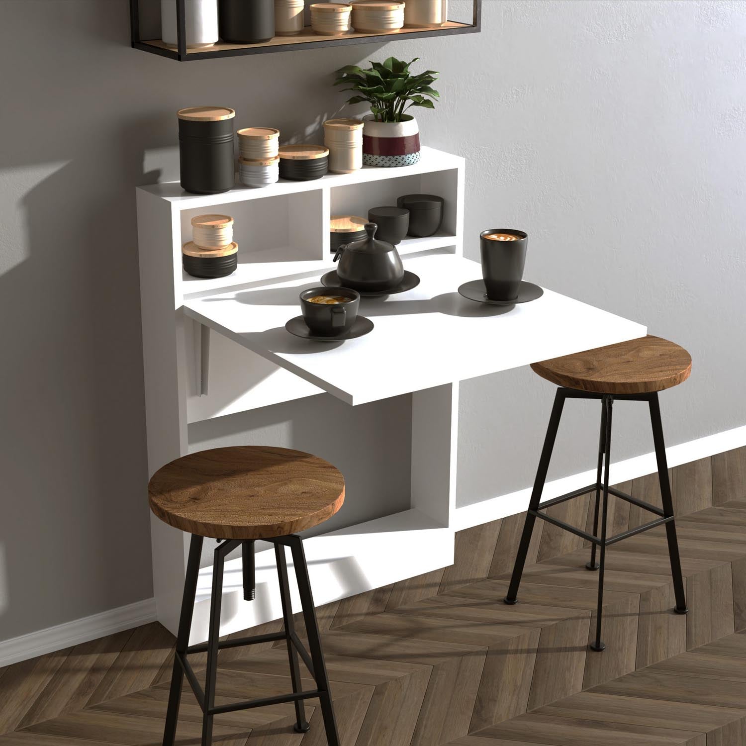 Bracked dining table - white