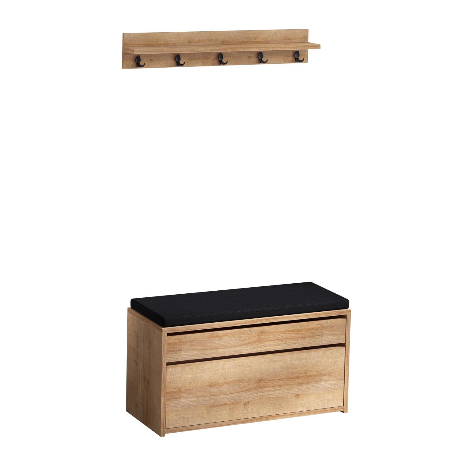 Boby in Eiche Schwarz präsentiert im Onlineshop von KAQTU Design AG. Garderobe ist von Hanah Home