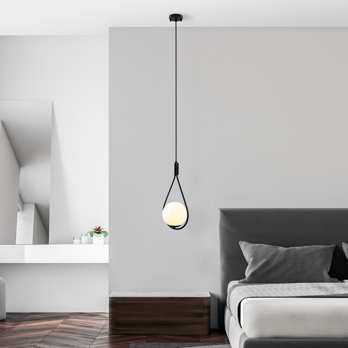 GMN Pendellampe - Schwarz in Schwarz präsentiert im Onlineshop von KAQTU Design AG. Pendelleuchte ist von Opviq