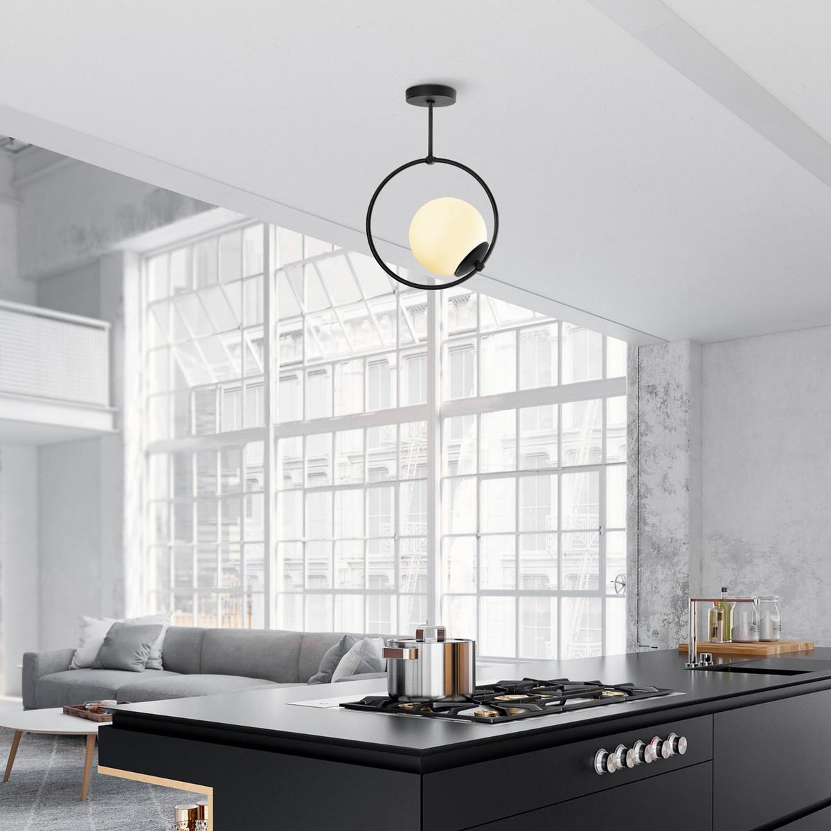GMN Pendellampe - Schwarz in Schwarz präsentiert im Onlineshop von KAQTU Design AG. Pendelleuchte ist von Opviq