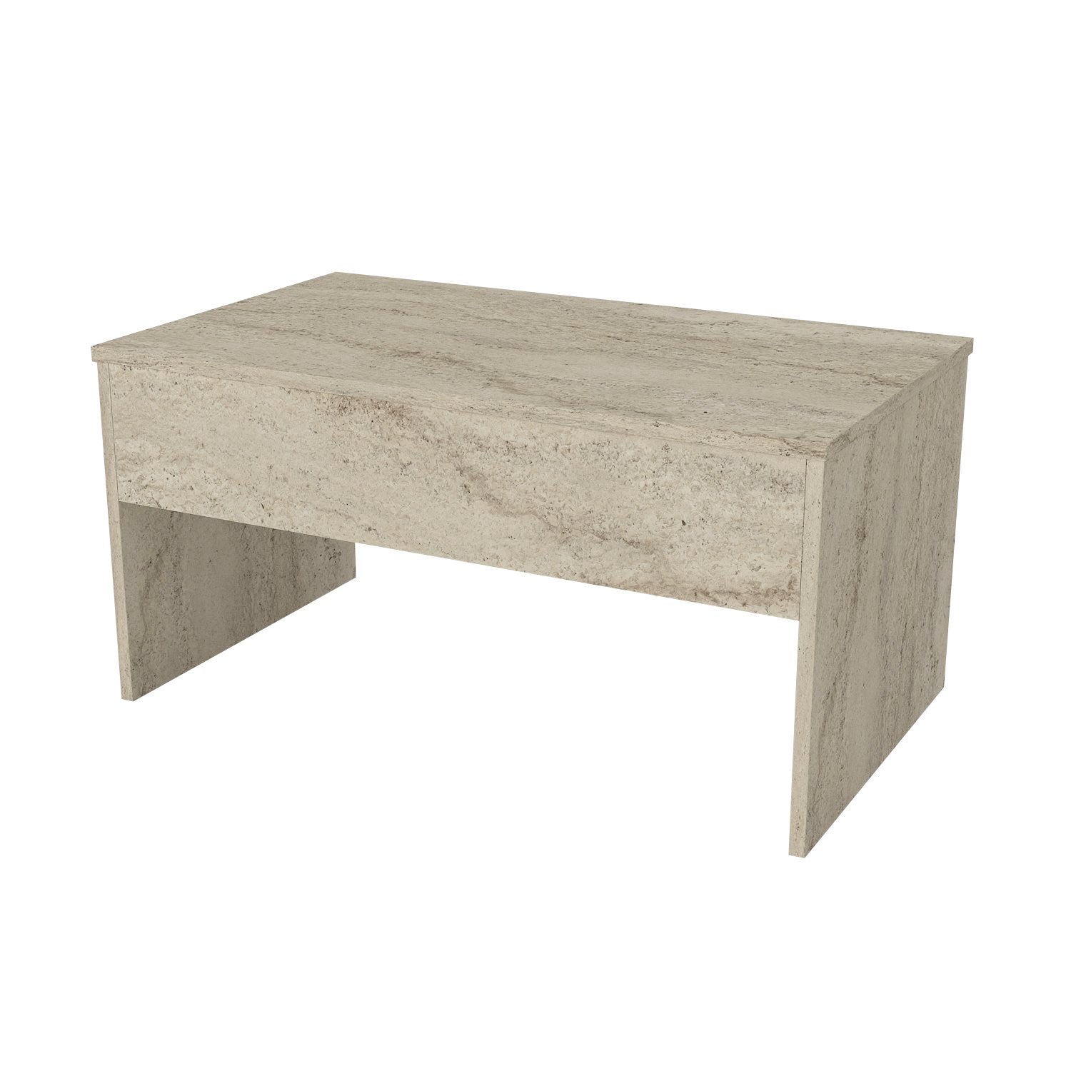 Verleihen Sie Ihrem Wohnzimmer mit dem eleganten Akilli Sofatisch aus Travertin von Hanah Home einen Hauch von Stil und Funktionalität!