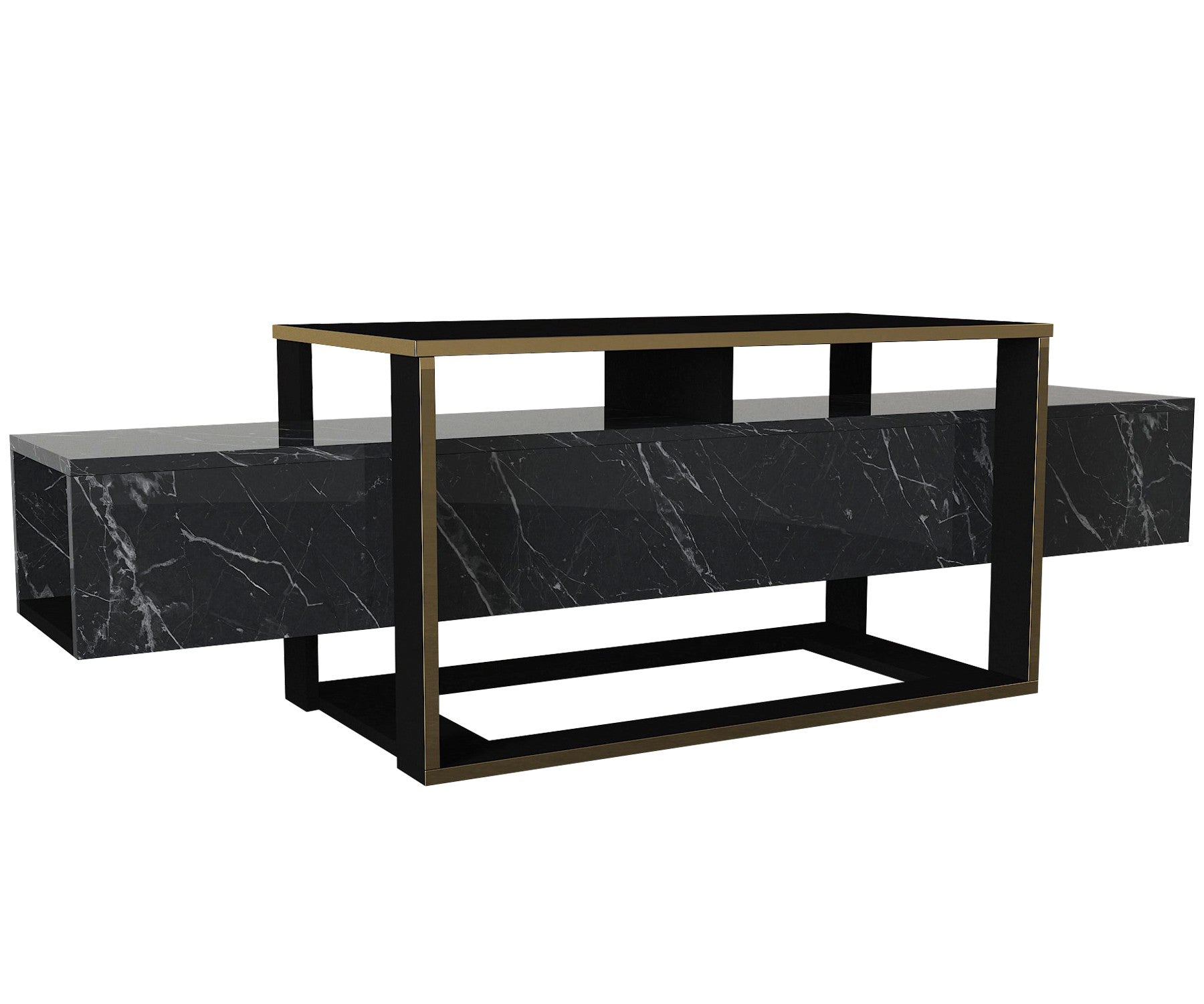 Bianco in Schwarz Gold präsentiert im Onlineshop von KAQTU Design AG. Sideboard ist von Hanah Home