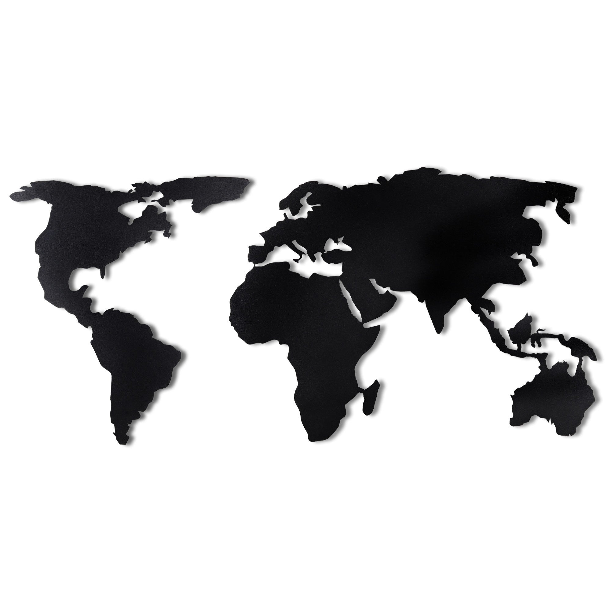 World Map Silhouette in Schwarz präsentiert im Onlineshop von KAQTU Design AG. Wanddeko ist von Wallity