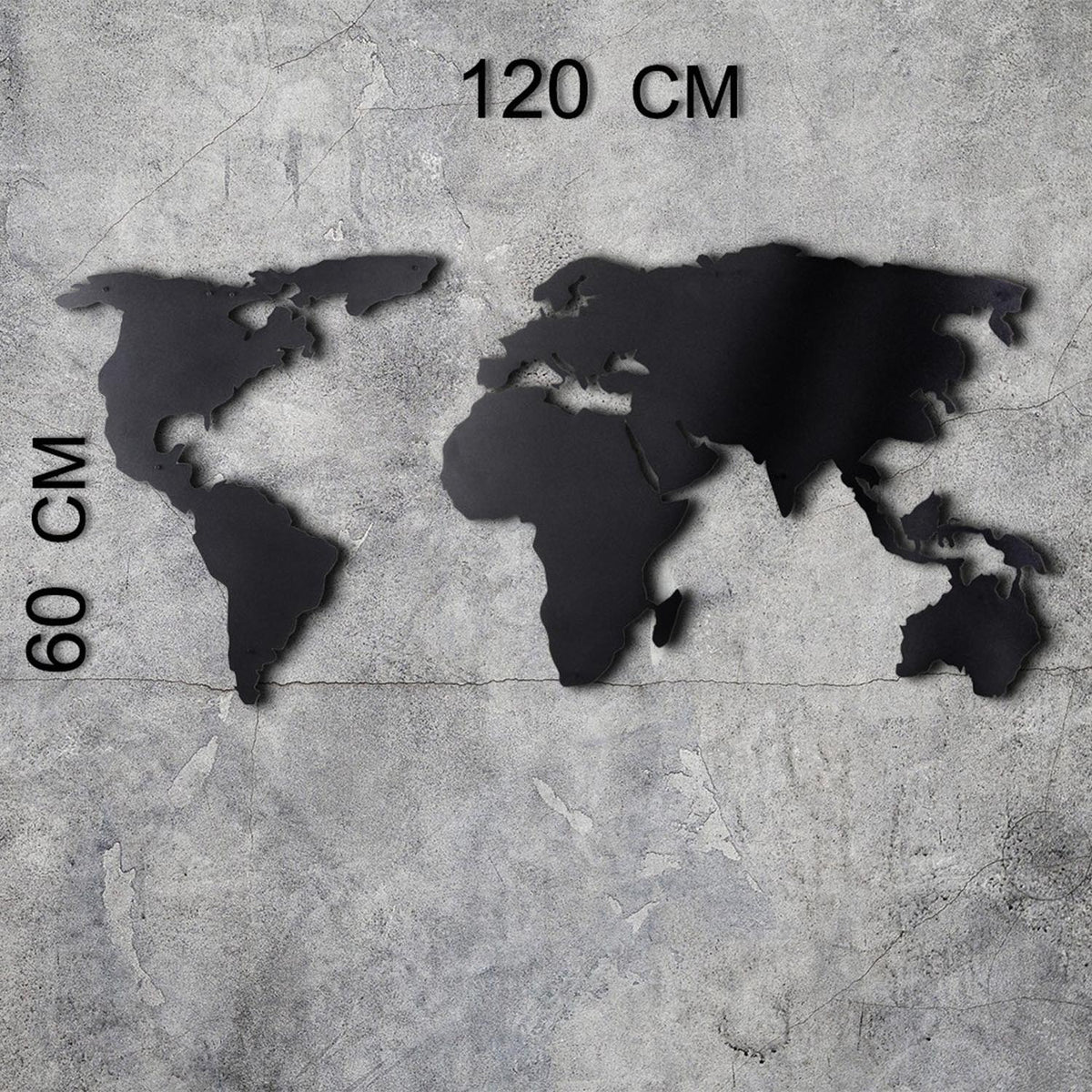 World Map Silhouette Wanddeko - Schwarz in Schwarz präsentiert im Onlineshop von KAQTU Design AG. Wanddeko ist von Wallity
