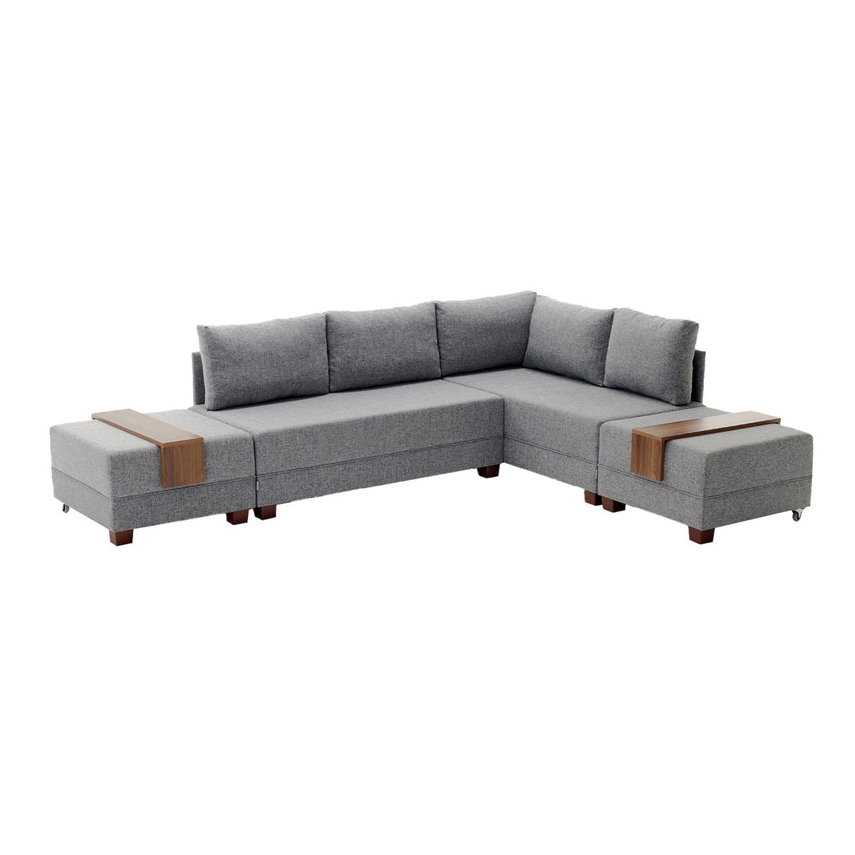 Fly Corner Sofa Bed Right Bettsofa - Grau in Grau präsentiert im Onlineshop von KAQTU Design AG. Bettsofa rechts ist von Atelier Del Sofa