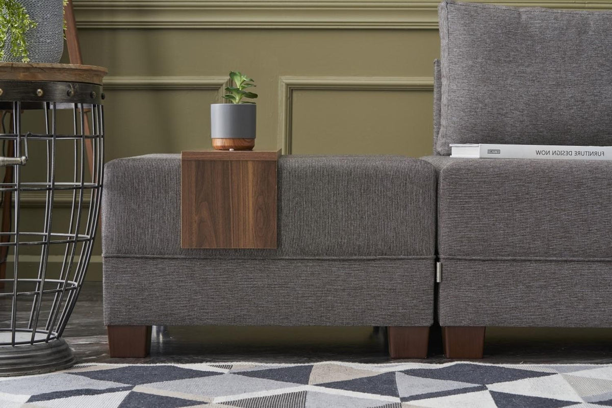 Fly Corner Sofa Bed Right Bettsofa - Braun in Braun präsentiert im Onlineshop von KAQTU Design AG. Bettsofa rechts ist von Atelier Del Sofa