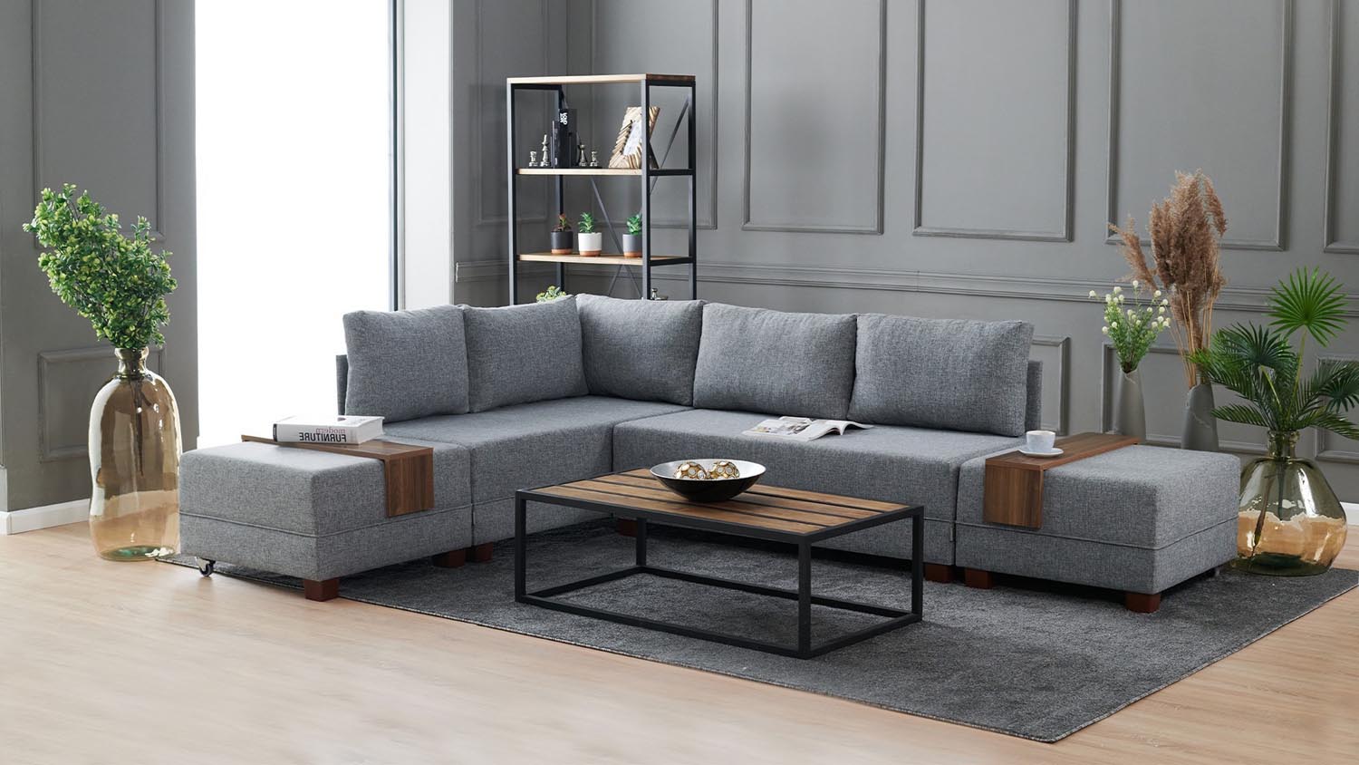 Entdecken Sie das Fly Corner Sofa Bed Left in elegantem Grau von Atelier Del Sofa – die perfekte Kombination aus Stil und Funktionalität für Ihr Zuhause!
