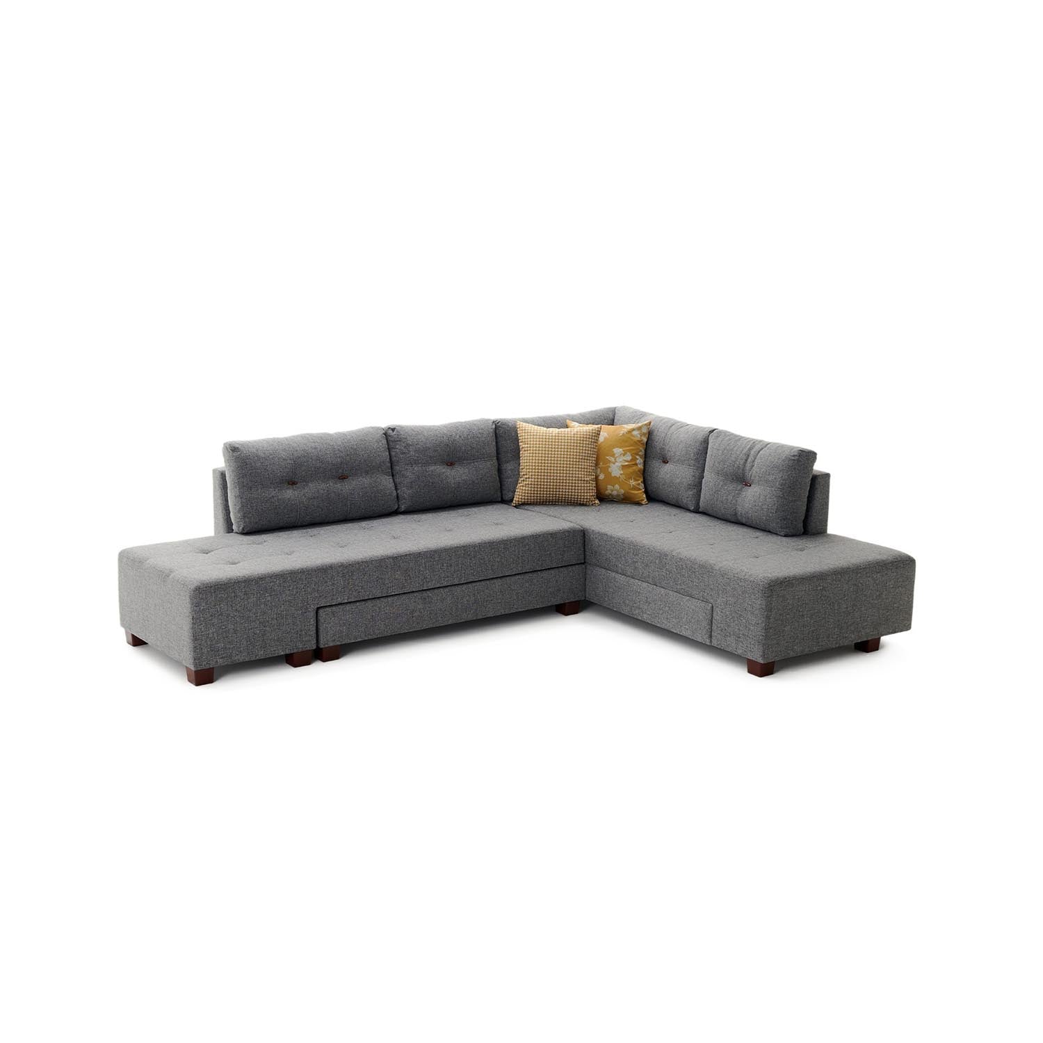 Entdecken Sie das elegante Manama Ecksofa-Bett in Grau von Atelier Del Sofa – der perfekte Mix aus modernem Design, Komfort und Funktionalität für Ihr Zuhause!