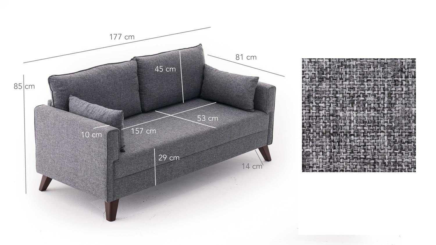 Entdecken Sie das Bella Sofa For 2 Pr in Grau von Atelier Del Sofa – ein stilvolles 2-Sitzer Sofa, das Komfort und Eleganz in Ihr Zuhause bringt.