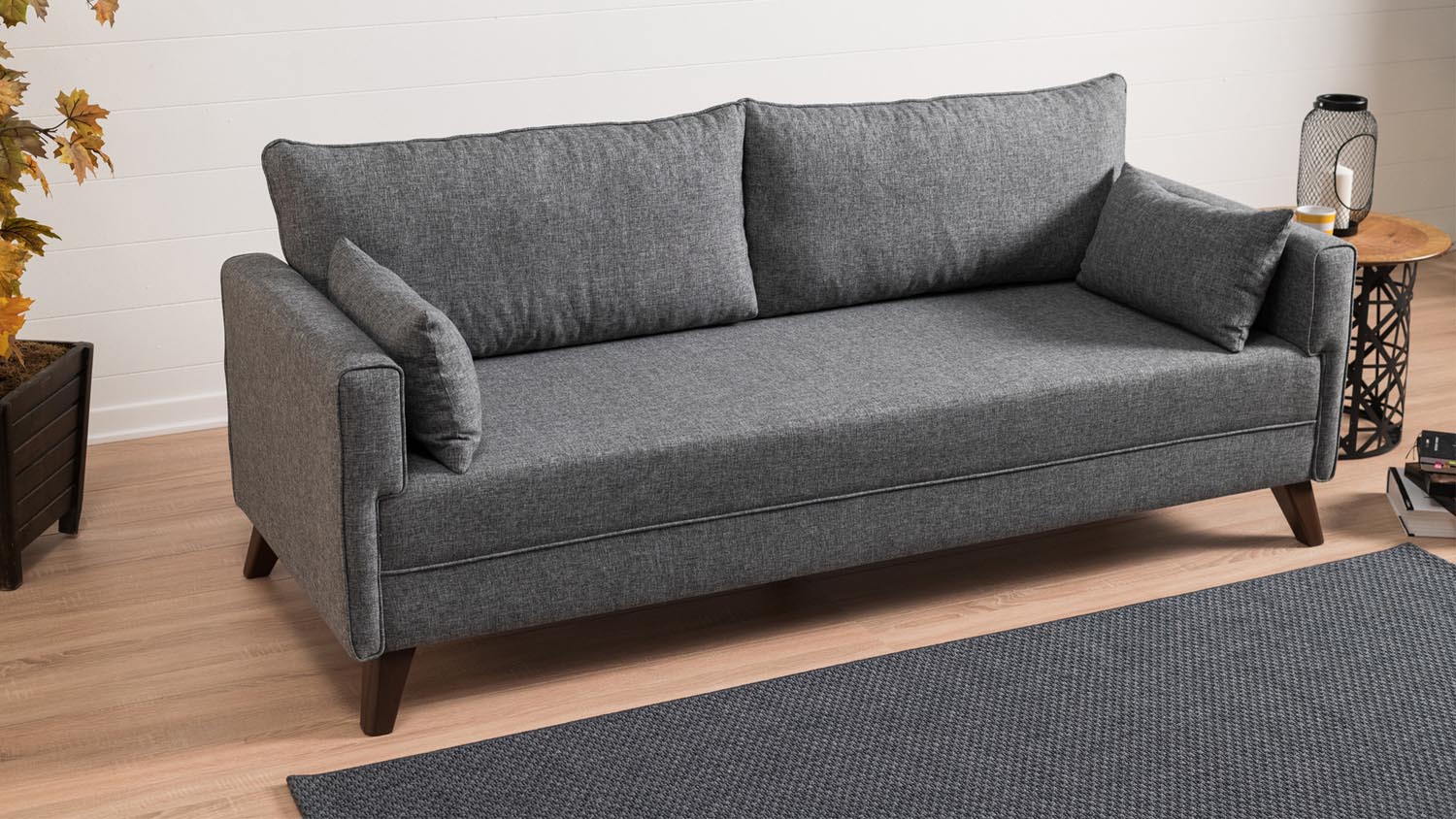 Entdecken Sie das Bella Sofa Bed in stilvollem Grau von Atelier Del Sofa – ein vielseitiges 3-Sitzer Schlafsofa, das Komfort und Eleganz vereint.