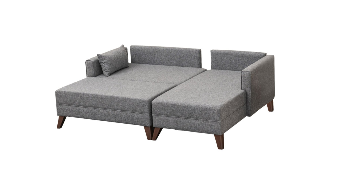 Bella Corner Sofa Right 2 Bettsofa - Grau in Grau präsentiert im Onlineshop von KAQTU Design AG. Bettsofa links ist von Atelier Del Sofa