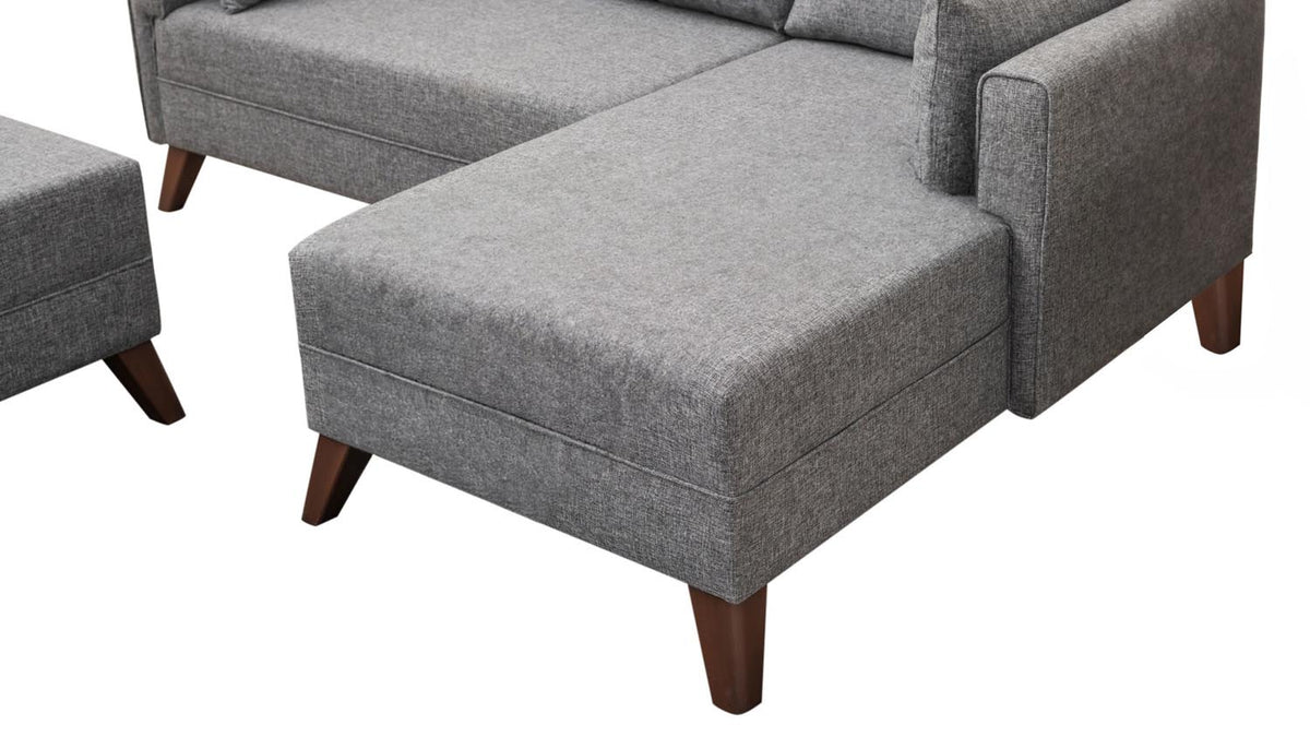Bella Corner Sofa Right 2 Bettsofa - Grau in Grau präsentiert im Onlineshop von KAQTU Design AG. Bettsofa links ist von Atelier Del Sofa