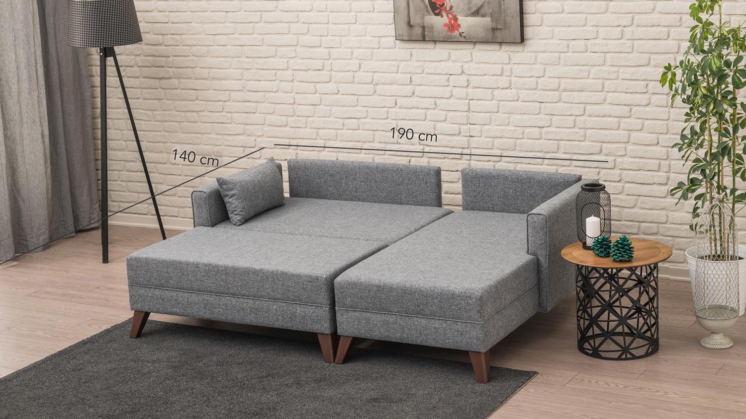 Erleben Sie das Bella Ecksofa-Bett in modernem Grau von Atelier Del Sofa – die perfekte Kombination aus Funktionalität und stilvollem Design für Ihr Zuhause!