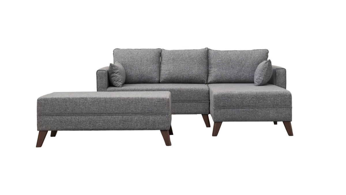Bella Corner Sofa Right 2 Bettsofa - Grau in Grau präsentiert im Onlineshop von KAQTU Design AG. Bettsofa links ist von Atelier Del Sofa