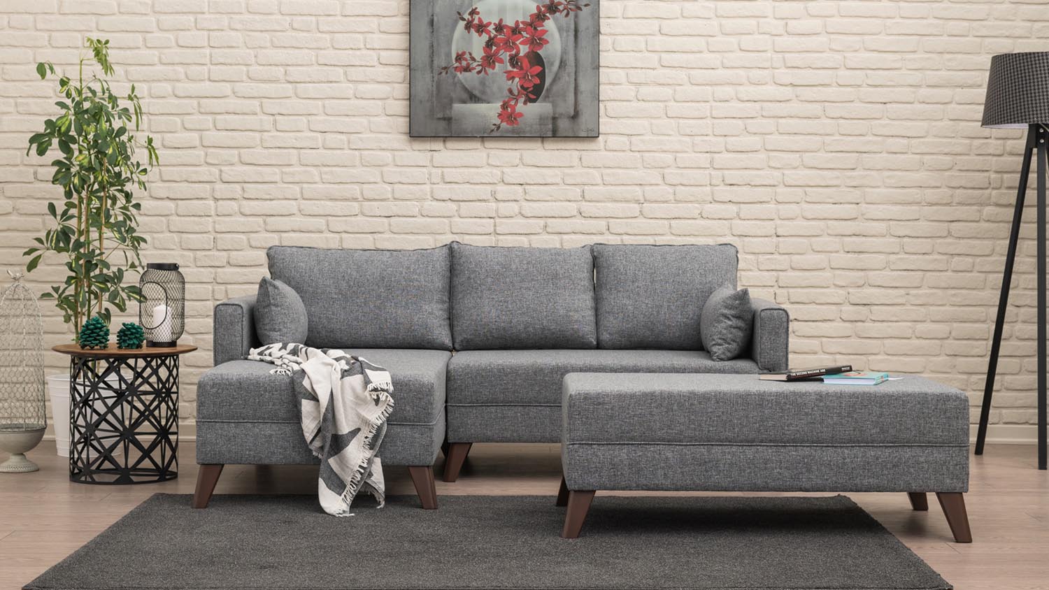 Erleben Sie das Bella Ecksofa-Bett in Grau von Atelier Del Sofa – die perfekte Kombination aus modernem Design und Funktionalität für Ihr Zuhause.