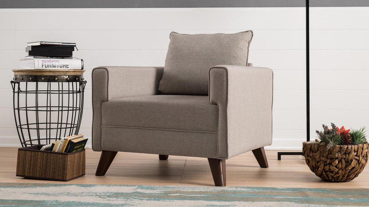 Bella Armchair Modulares Sofa - Sahne in Sahne präsentiert im Onlineshop von KAQTU Design AG. Sessel mit Armlehnen ist von Atelier Del Sofa