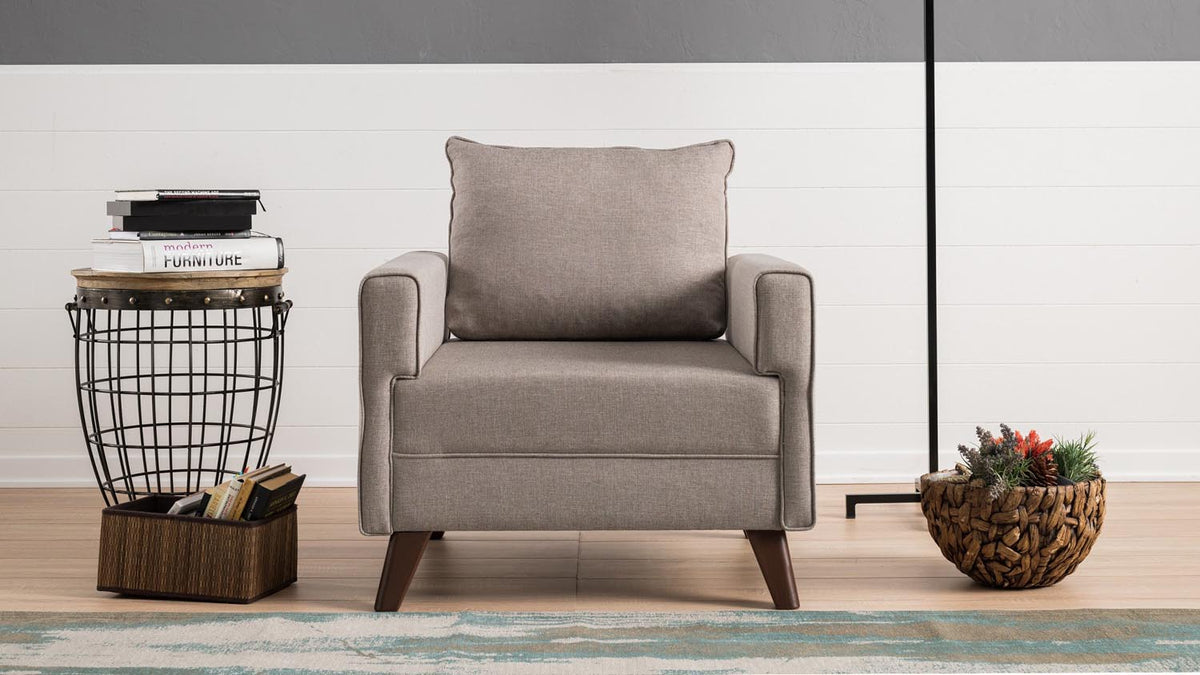 Bella Armchair Modulares Sofa - Sahne in Sahne präsentiert im Onlineshop von KAQTU Design AG. Sessel mit Armlehnen ist von Atelier Del Sofa