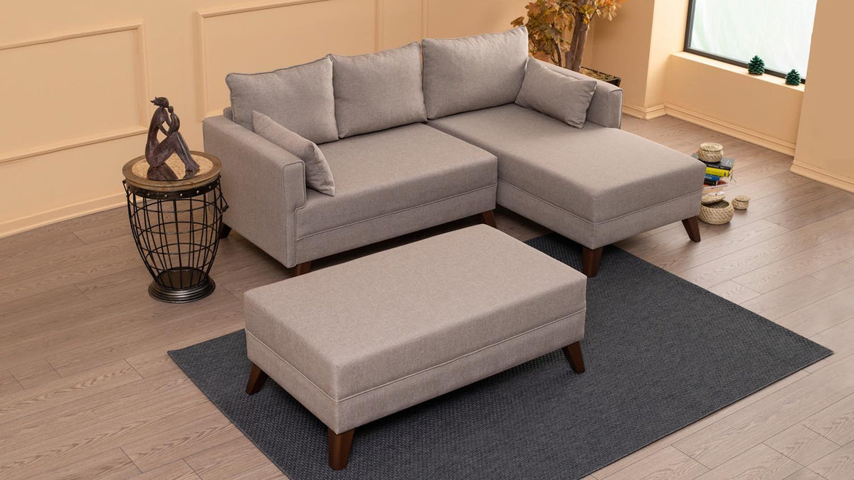 Bella Corner Sofa Right 2 Bettsofa - Sahne in Sahne präsentiert im Onlineshop von KAQTU Design AG. Bettsofa rechts ist von Atelier Del Sofa