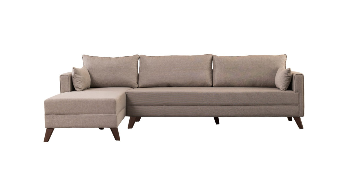 Bella Corner Sofa Left 1 Ecksofa - Sahne in Sahne präsentiert im Onlineshop von KAQTU Design AG. L-Sofa links ist von Atelier Del Sofa