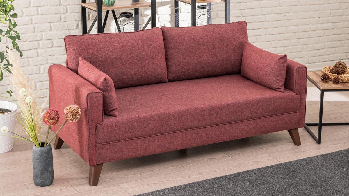 Bella Sofa For 2 Pr 2er Sofa - Karmesinrot in Karmesinrot präsentiert im Onlineshop von KAQTU Design AG. 2er Sofa ist von Atelier Del Sofa