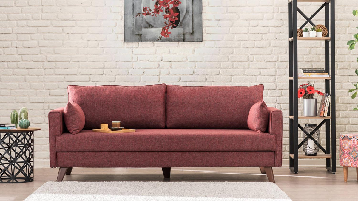 Bella Sofa For 3 Pr 3er Sofa - Karmesinrot in Karmesinrot präsentiert im Onlineshop von KAQTU Design AG. 3er Sofa ist von Atelier Del Sofa