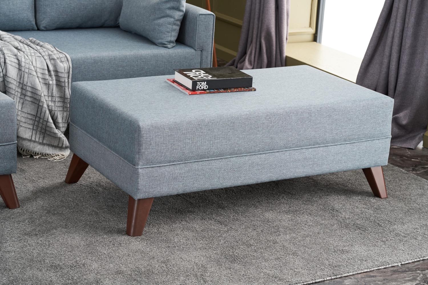 Entdecken Sie das stilvolle Ecksofa-Bett Bella Soft Mini Köşe Right in Blau von Atelier Del Sofa – die perfekte Kombination aus Funktionalität und modernem Design.