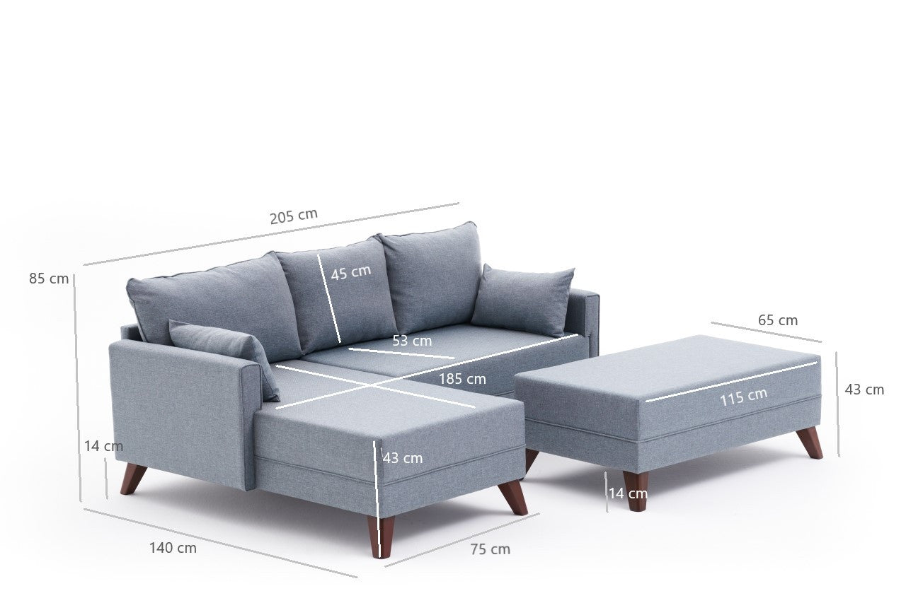 Entdecken Sie das Bella Soft Mini Köşe Left Bettsofa in beruhigendem Blau – die perfekte Kombination aus modernem Design, Komfort und Funktionalität für Ihr Zuhause!