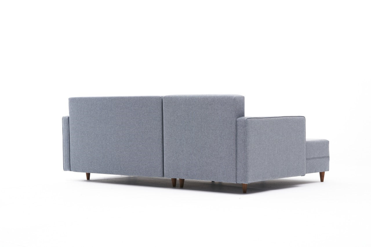 Verleihen Sie Ihrem Raum mit dem Aydam Left Bettsofa in Blau von Atelier Del Sofa einen modernen Akzent – ideal für Entspannung und Gäste!