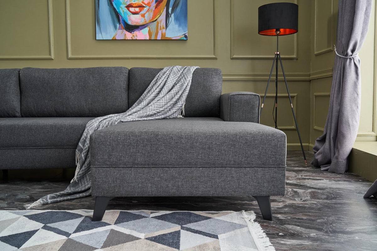Efsun Bettsofa - Anthrazit in Anthrazit präsentiert im Onlineshop von KAQTU Design AG. Bettsofa rechts ist von Atelier Del Sofa