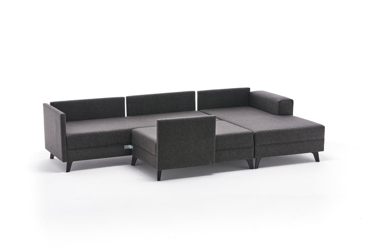 Efsun Bettsofa - Anthrazit in Anthrazit präsentiert im Onlineshop von KAQTU Design AG. Bettsofa rechts ist von Atelier Del Sofa