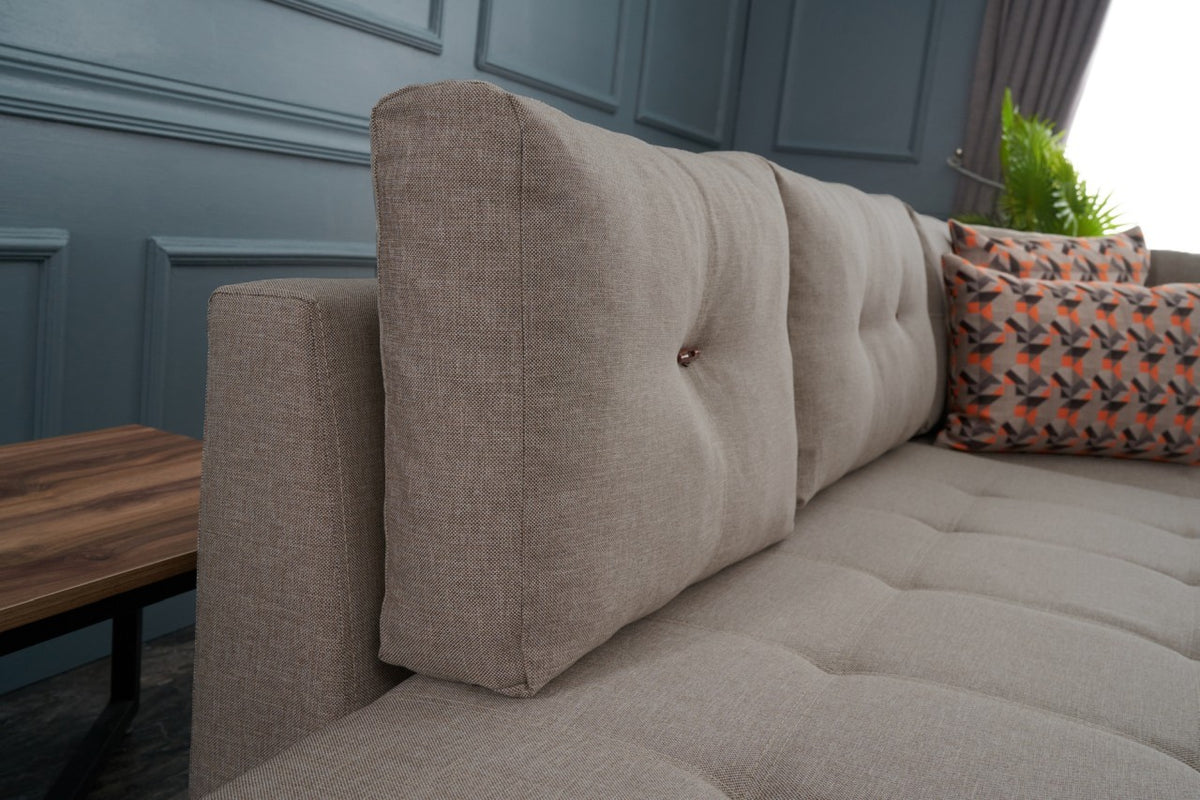 Manama Corner Sofa Bed Right Bettsofa - Sahne in Sahne präsentiert im Onlineshop von KAQTU Design AG. Bettsofa rechts ist von Atelier Del Sofa