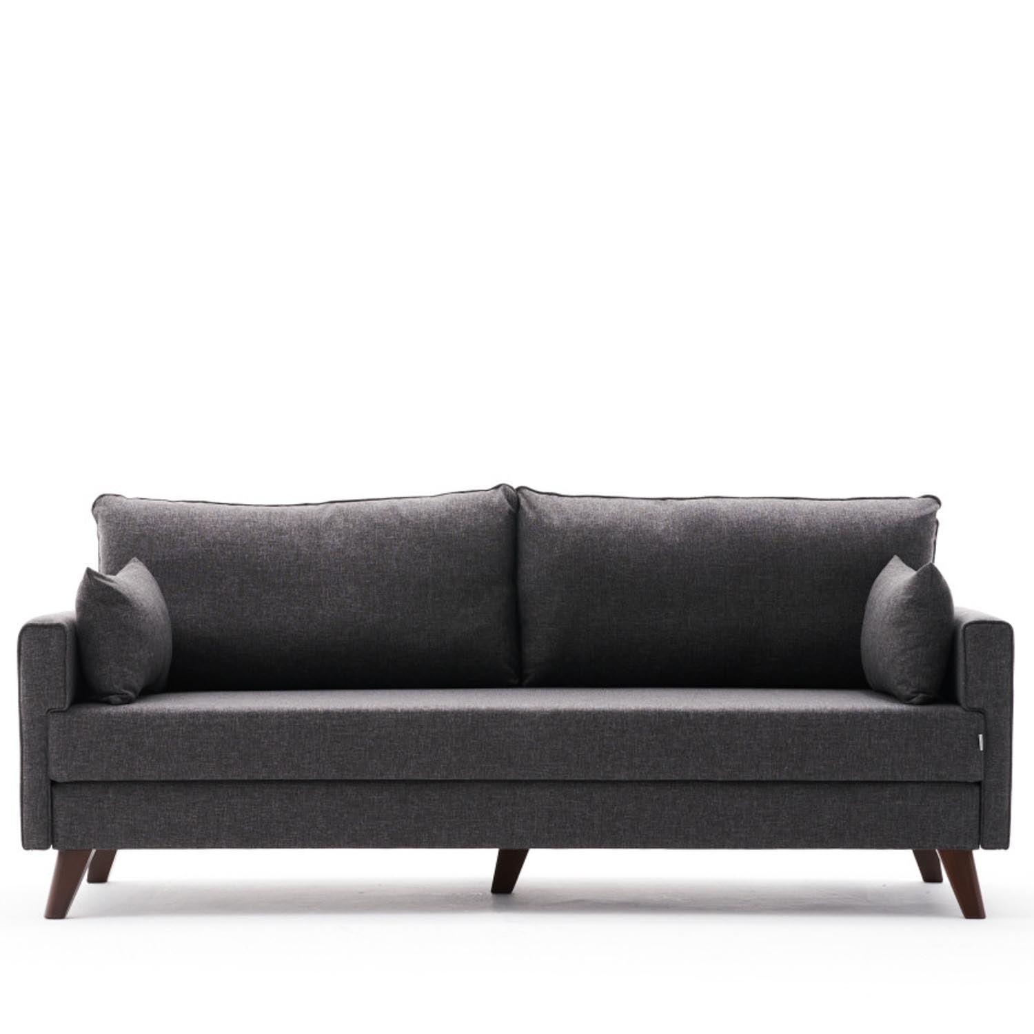 Entdecken Sie das Bella Sofa Bed in stilvollem Anthrazit – ein elegantes 3-Sitzer Schlafsofa, das Komfort und modernes Design vereint.