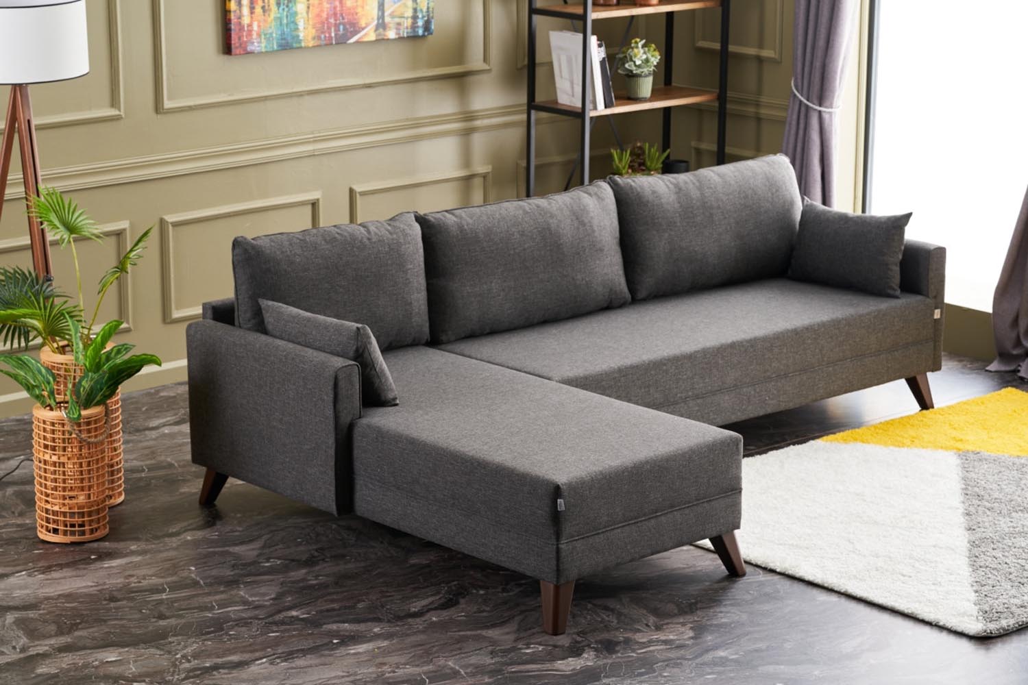 Entdecken Sie das Bella Corner Sofa Left in elegantem Anthrazit von Atelier Del Sofa – der perfekte Mix aus Komfort und modernem Design für Ihr Zuhause.
