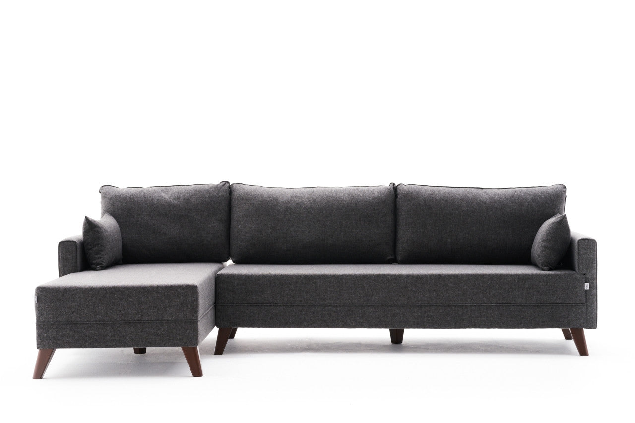 Entdecken Sie das Bella Corner Sofa Left in edlem Anthrazit von Atelier Del Sofa – Ihr perfekter Rückzugsort für Stil und Gemütlichkeit.