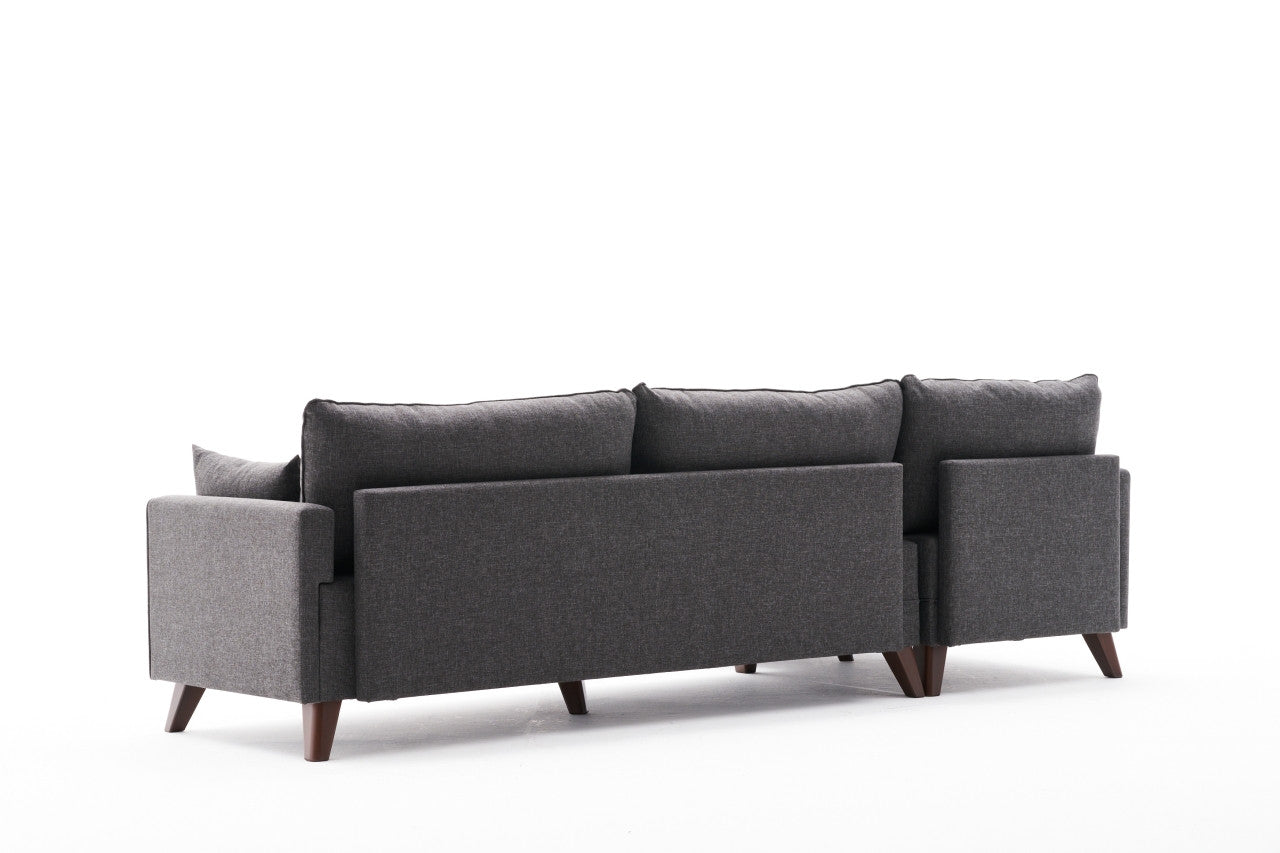 Entdecken Sie das Bella Corner Sofa Left in stilvollem Anthrazit von Atelier Del Sofa – der perfekte Rückzugsort für Komfort und modernes Design in Ihrem Wohnraum.