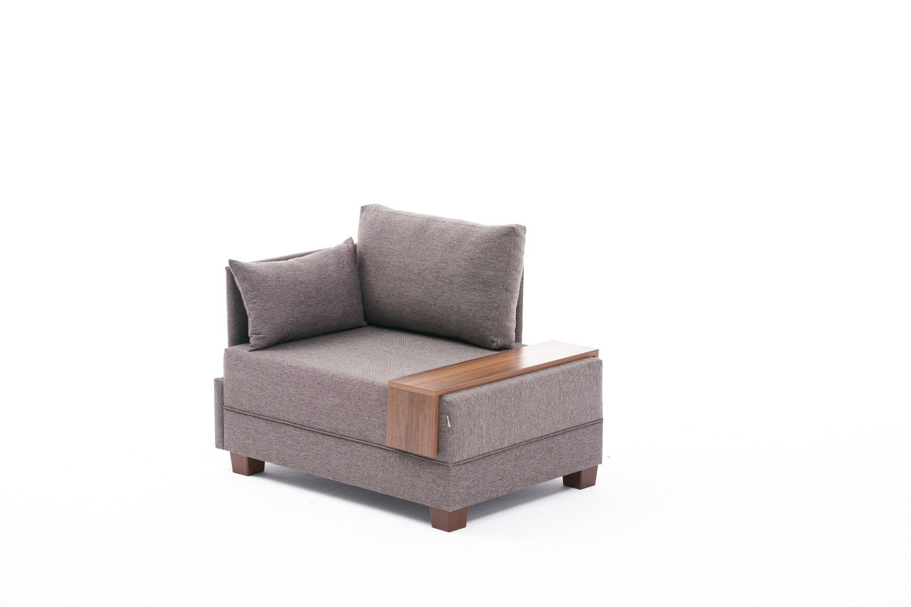 Fly Left - Brown in Braun präsentiert im Onlineshop von KAQTU Design AG. Modulares Sofa ist von Atelier Del Sofa