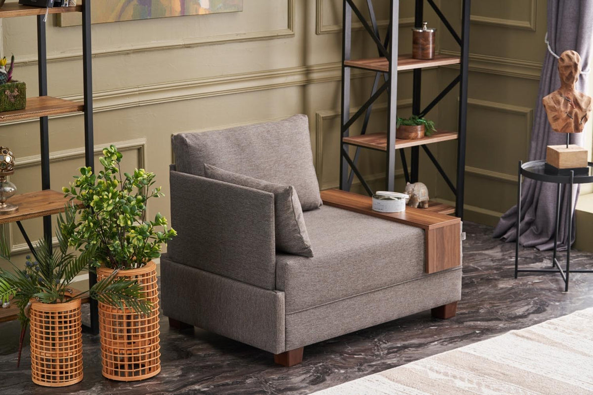 Fly Left Modulares Sofa - Braun in Braun präsentiert im Onlineshop von KAQTU Design AG. Modulares Sofa ist von Atelier Del Sofa