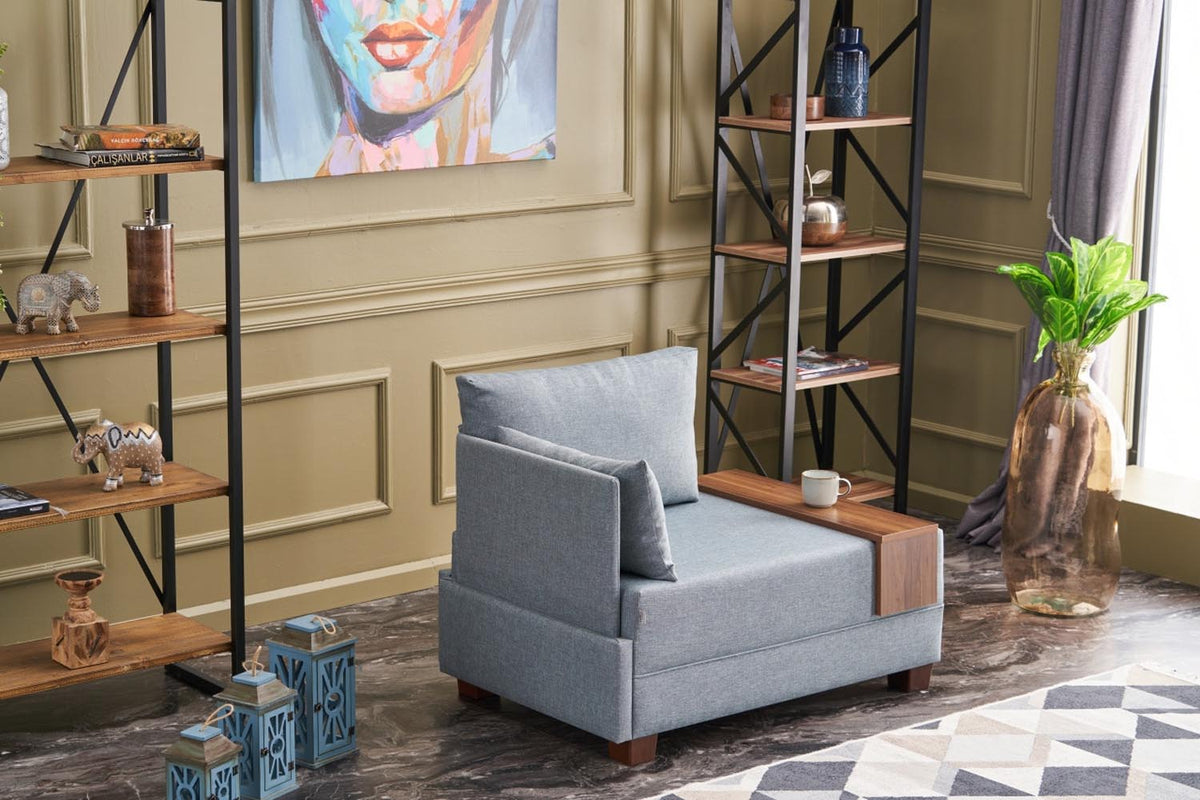 Fly Left Modulares Sofa - Blau in Blau präsentiert im Onlineshop von KAQTU Design AG. Modulares Sofa ist von Atelier Del Sofa
