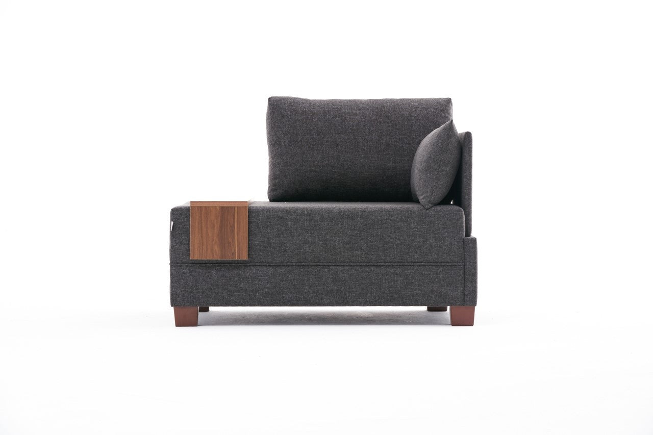 Entdecken Sie das elegante Ecksofa-Bett Fly Right in Anthrazit von Atelier Del Sofa. Komfortabel, vielseitig und ideal für jeden Wohnraum!