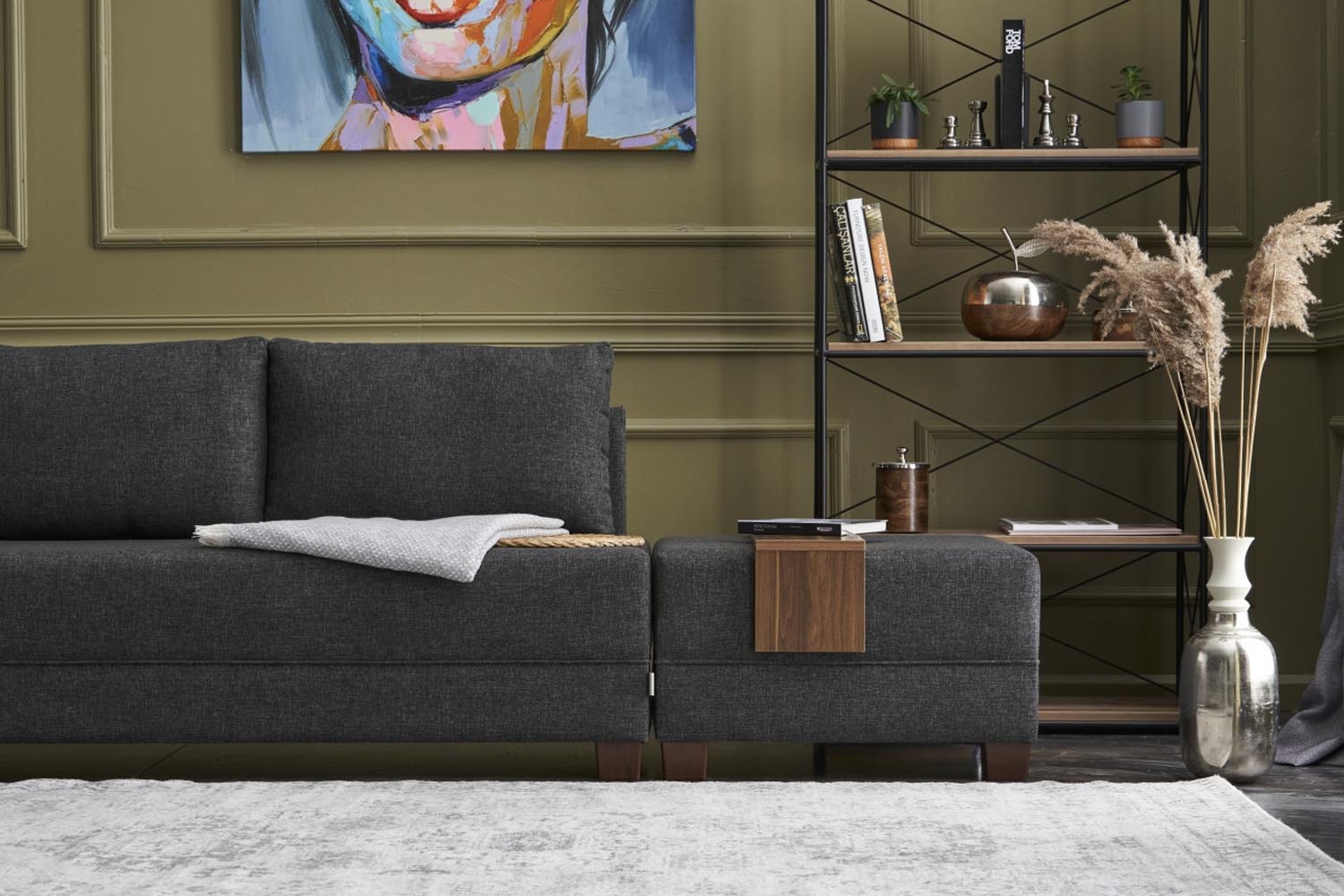 Erleben Sie das Fly Left - Anthracite: Ein elegantes Ecksofa-Bett, das mit modernem Design und außergewöhnlichem Komfort Ihr Zuhause bereichert.