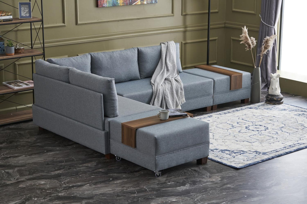 Fly Left Bettsofa - Blau in Blau präsentiert im Onlineshop von KAQTU Design AG. Bettsofa links ist von Atelier Del Sofa