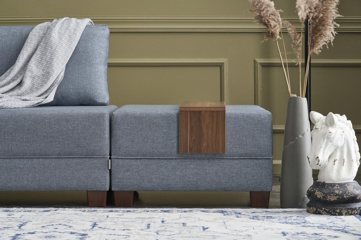 Fly Left Bettsofa - Blau in Blau präsentiert im Onlineshop von KAQTU Design AG. Bettsofa links ist von Atelier Del Sofa