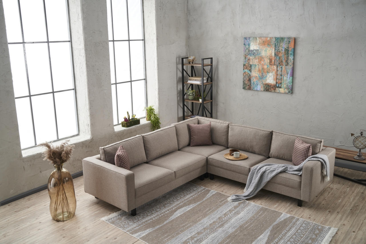 Entdecken Sie das elegante Kale Linen Ecksofa in Sahne von Atelier Del Sofa. Komfort und Stil vereint für Ihr Zuhause.