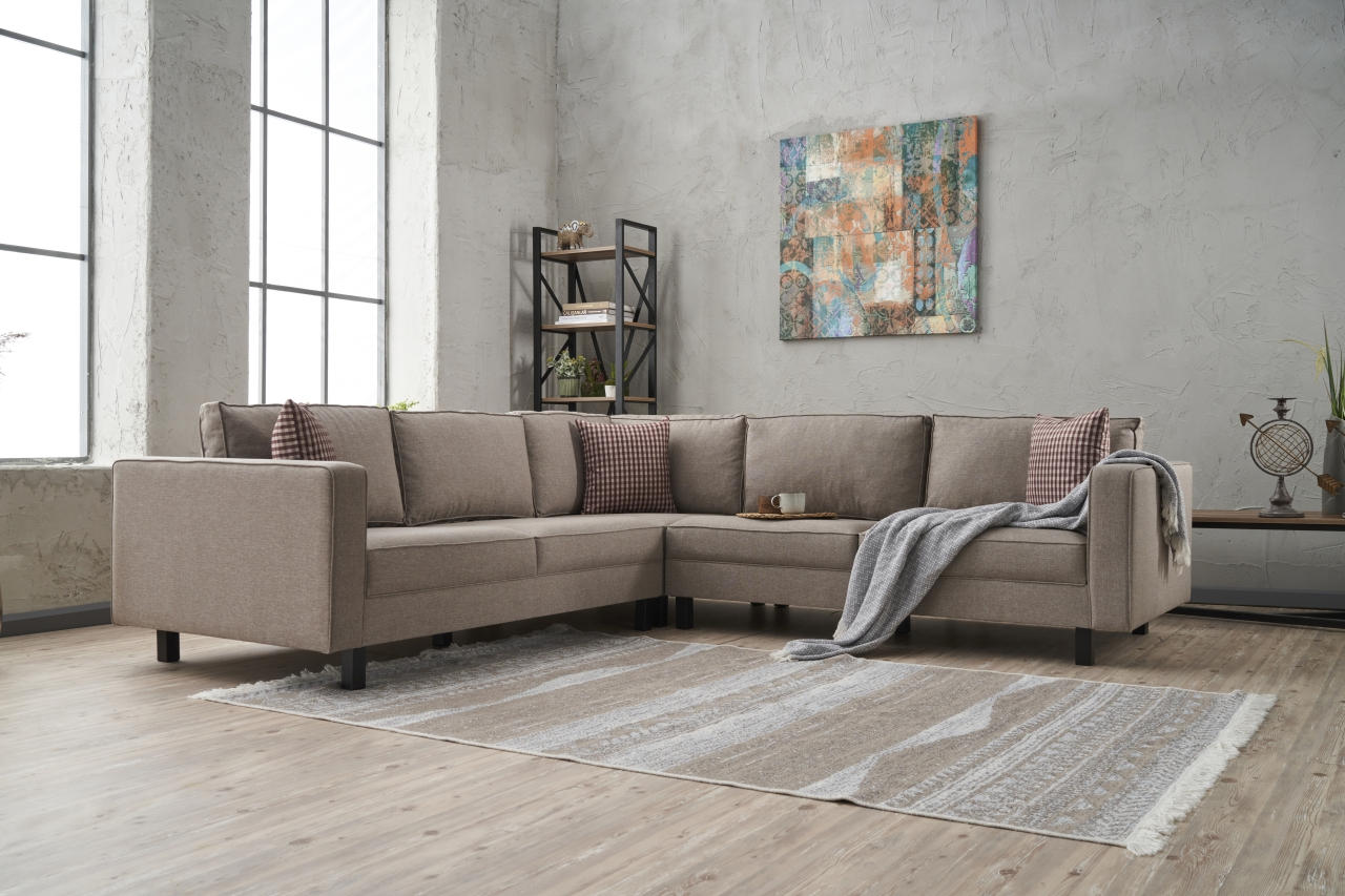 Entdecken Sie das elegante Kale Linen Ecksofa in Sahne von Atelier Del Sofa – stilvoll, komfortabel und ideal für jeden Wohnraum.