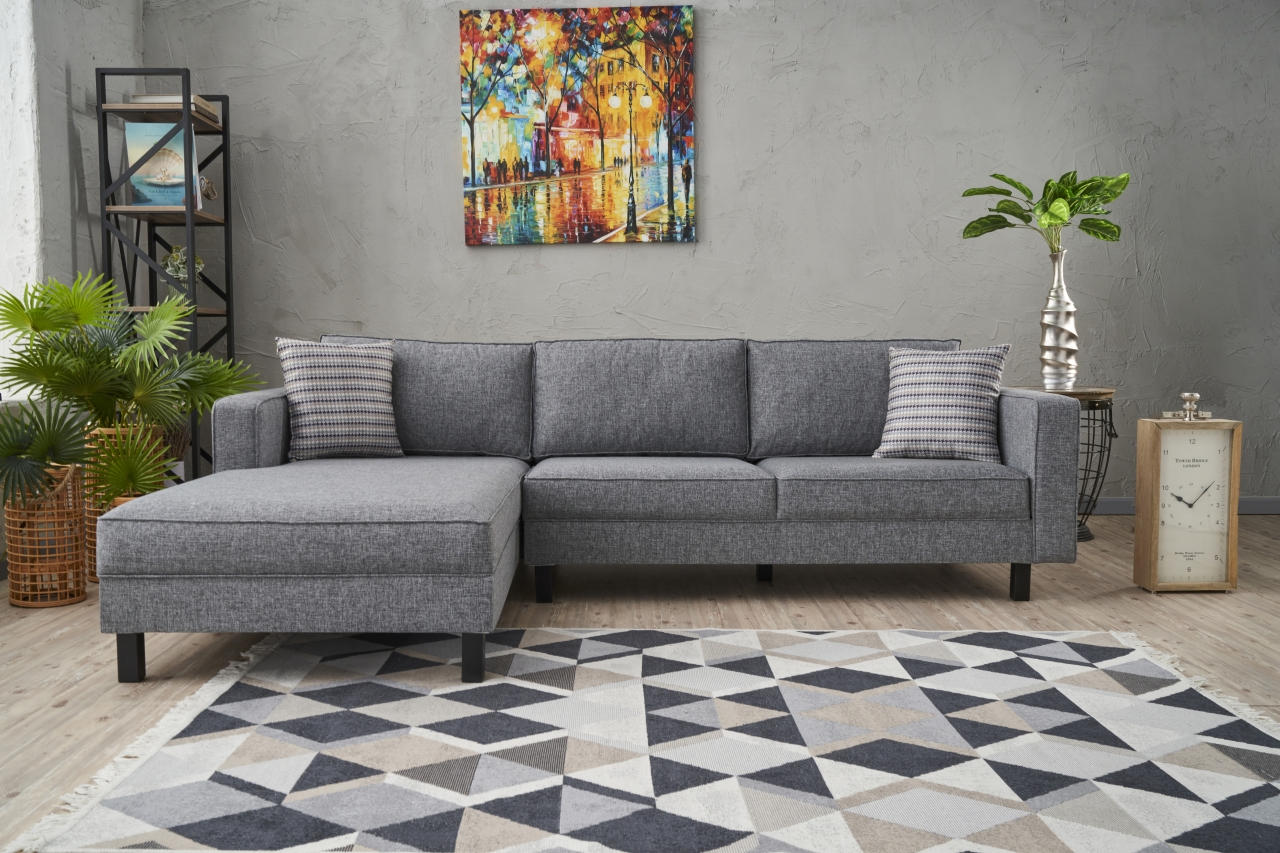 Entdecken Sie das stilvolle Kale Linen Ecksofa in Grau von Atelier Del Sofa – der perfekte Mix aus Komfort und modernem Design für Ihr Zuhause.