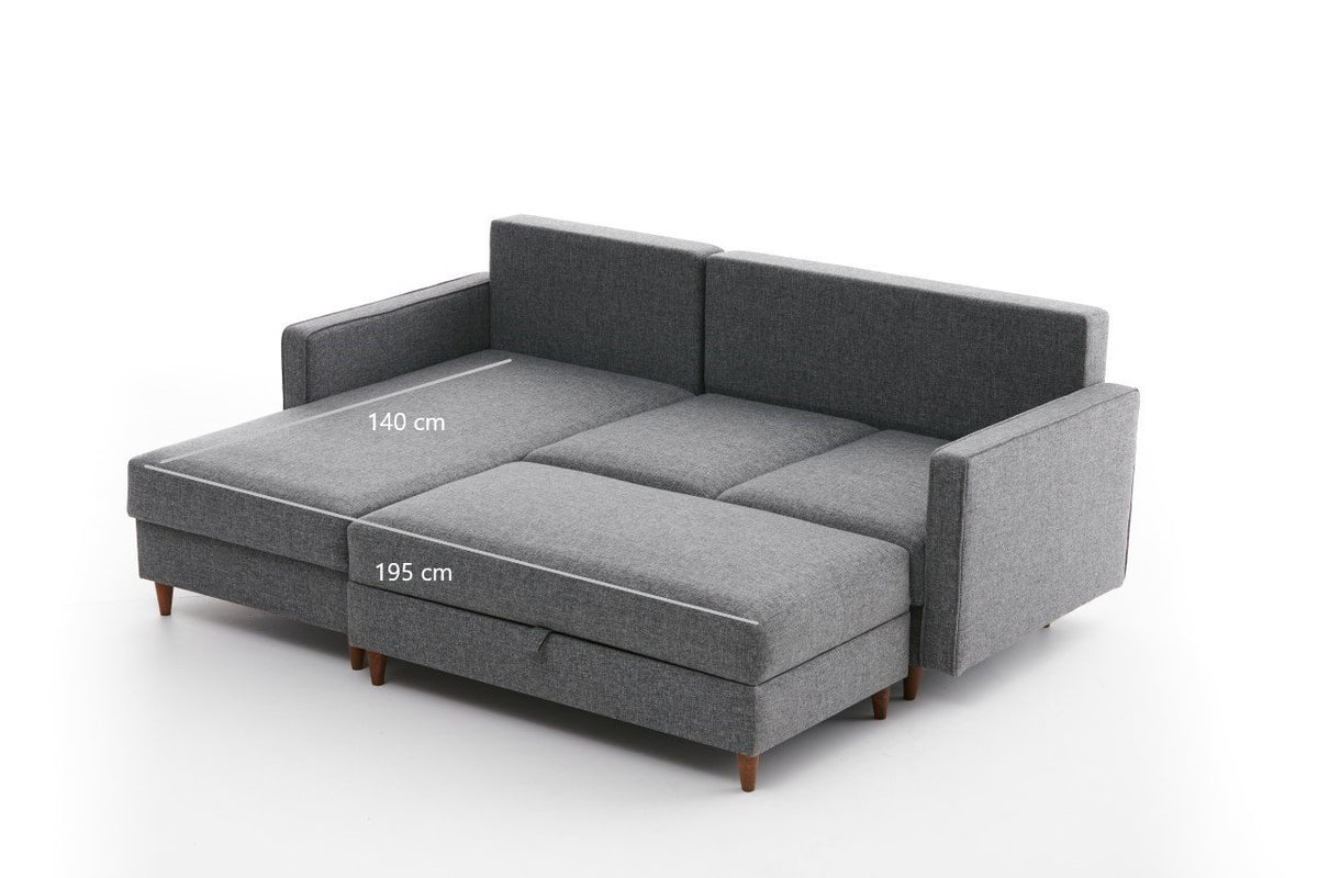 Eva Left Ecksofa - Grau in Grau präsentiert im Onlineshop von KAQTU Design AG. L-Sofa rechts ist von Atelier Del Sofa